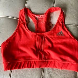 Adidas sports bra orange sz medium good condition